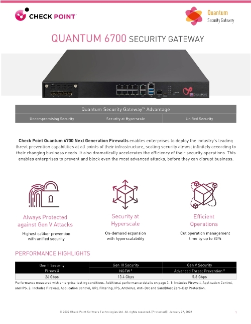 Check Point Quantum 6700 Security Gateway